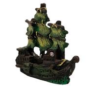 BELLIFFY Décor Aquariums Bateau Pirate Résine Cachette Betta Crevettes Ornement Paysage Nautique Petit Modèle Voilier pour Habitat Poisson