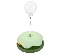 BELLIFFY Distributeur de Friandises pour Chats à Ressort Vert, Interactif D’intérieur Roue Tournante, Stimulateur D’Exercice ’Amusement pour Chats, à Friandises Anti-Stress
