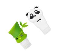 BELLIFFY Distributeurs Lotion Créatifs Silicone Alimentaire Bouteilles Panda et Canne à Sucre pour Salle de Bain et Voyage