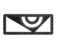 BELLIFFY Ensemble de Règles en Alliage D'aluminium Léger pour Étudiants Rapporteur Triangulaire Multifonction pour Dessin Technique Portable Noir