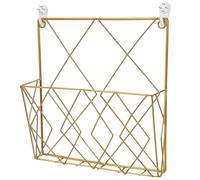 BELLIFFY Étagère à Magazines Murale en Métal Doré Structure Filaire, Support de Livre Élégant et Moderne pour Rangement Facile la Décoration Intérieure