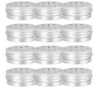 BELLIFFY Étui de Dressage Olfactif pour Chien 60ml, Aluminium, 12 Pièces | Boîte à Odeurs Couvercle Percé, Usage Maison et Séances, Argenté, pour Friandises et Museau