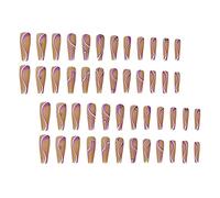 BELLIFFY Faux Ongles Longs Lot de 48 Design Élégant Résistants à L'Eau Manucure Autocollants de Nail Art pour et Mariages 2 Boîtes