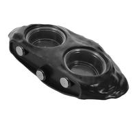 BELLIFFY Gamelle Magnétique Double pour Reptiles avec Bols Séparés Plateau Alimentation Suspendu Noir Facile à Nettoyer pour Lézards Tortues et Grenouilles Accessoires Terrarium