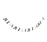 BELLIFFY Guirlande Décorative Scintillante de Notes de Musique et Guitare, Bannière Suspendue Dorée à Paillettes, Décoration Murale pour Fête Musicale, Anniversaire et Mariage, Accessoire