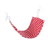 BELLIFFY Hamac pour Reptiles et Lézards - Hamac Suspendu en Toile Résistante Rouge à Pois - Fixation par Ventouses pour Terrarium - Couchage Naturel pour Dragons Barbus et Geckos