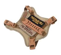 BELLIFFY Harnais Tactique pour Chat Kaki Ajustable Laisse de Sécurité Gilet Anti-Fugue en Tissu Robuste Système D’Enfilage Rapide pour Promenade Urbaine et Extérieure