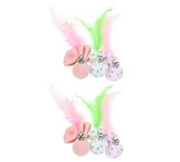 BELLIFFY Jouet pour Chat Mignon avec Clochette Jouet À Mâcher en Peluche pour Chats Dintérieur Ensemble De 6 Pièces Amusant Et Sûr
