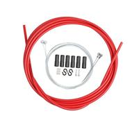 BELLIFFY Kit Câble Frein Vélo Rouge Câble Métal Robuste pour Puissance de Freinage Compatible Vélos Route et Pliants Gaine Longue Ajustable