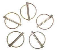 BELLIFFY Kit de 10 Goupilles de Verrouillage avec Anneau en Alliage Zingué 6x45 Mm, Épingles de Fixation Sécurisées pour Tondeuses, Remorques Agricoles et Camions, Accessoires Robustes