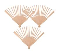 BELLIFFY Kit de 3 Cadres de Éventails Pliants en Bois Brut 23 CM 16 Baleines Vierges Matériel de Ventilateur Soi-Même Cadre de Ventilail Ancien pour Mariage Fête et Décoration