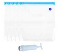 BELLIFFY Kit de 5 Paquet de Rangement sous Vide pour Filaments d'Imprimante 3D 30X34 CM Paquet Transparents en Plastique Résistant avec Pompe à Vide Manuelle pour Stockage et Protection