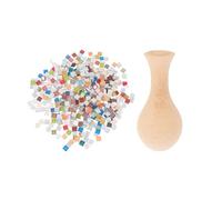 BELLIFFY Kit Vase Bois DIY avec Mosaïque Colorée Support Pot Fleur Mignon pour Activités Manuelles Garçon Fille et Décoration Intérieure