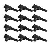 BELLIFFY Lot de 12 Adaptateurs de Valve de Vélo en Plastique Noir Mécanisme de Dégagement Rapide et Prévention des Fuites, Accessoires pour Pompe à Vélo, pour Gonflage Facile des Pneus