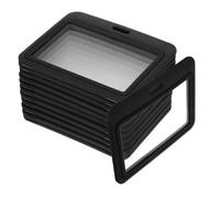 BELLIFFY Lot de 12 porte-badges rigides plastiques noirs, double face transparent, pliables horizontalement, adaptés aux environnements de travail et bureau avec protection d'identité