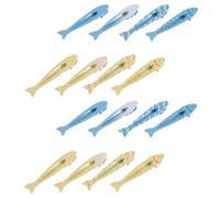 BELLIFFY Lot de 16 Pinces à Cheveux en Alliage de Poisson, Mini Barrettes Colorées Jaune et Bleu, Maintien Doux pour Franges et Mèches, Accessoires Coiffure pour Femmes et Filles, Usage