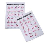 BELLIFFY Lot de 2 Affiches de Postures de Yoga 50x70 Cm en Papier Épais - Guide Mural pour Débutants et Séances D’étirements du Soir - Décoration Murale Colorée pour Salle de Sport, Studio