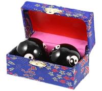 BELLIFFY Lot de 2 Balles de Massage en Métal 47 MM Boules de Baoding Noires Outil de Massage pour Exercices des Mains Soulagement Pression Accessoires Fitness pour Couleur Aléatoire