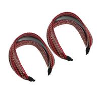 BELLIFFY Lot de 2 Bandeaux Larges Rétro pour Femmes, Accessoire de Coiffure Bohème en Tissu Tressé, Bandeau Montante Confortable, Protection Solaire, pour Voyages et Fêtes, Couleurs