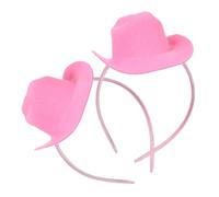 BELLIFFY Lot de 2 Bandeaux Rose à Chapeau Cowgirl Mini, Taille Unique, Serrage-tête Décoratif Western, pour Femmes et Filles, Accessoires Fête D’anniversaire et Déguisement Cowboy