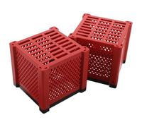 BELLIFFY Lot de 2 Boîtes de Filtration pour Aquarium 115 X 115 X 11 CM en PVC Robuste Rouge Cube de Purification Biologique Compatible Filtres Aquarium Purificateur d'eau pour Bac à