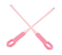 BELLIFFY Lot de 2 Brosses de Nettoyage Orteils Manche Long Brosses en Silicone Souple Rose pour Exfoliation Douce et Nettoyage des Espaces Inter-Orteils Usage et Soin des Pieds