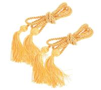 BELLIFFY Lot de 2 Cordons de Graduation Dorés Tressés 170 Cm, Glands pour Remise des Diplômes, Accessoires Élégants pour Écoles et Salles Intérieures