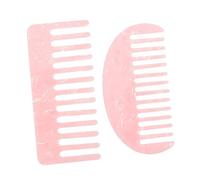 BELLIFFY Lot De 2 Peignes à Cheveux En Fibre D'acétate, Large Et Doux, Peignes Latéraux à Dents Pour Femmes, Démêlage Sans Casse, Coiffure Quotidienne, Motifs Marbrés Roses