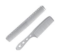 BELLIFFY Lot de 2 peignes de coiffure professionnels en acier inoxydable élégant pour application de laque pour cheveux et massage du cuir chevelu