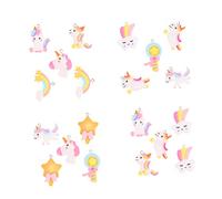 BELLIFFY Lot De 20 Breloques Pour Bijoux Résine Arc-en-ciel Nuage Licorne, Accessoires Diy Créatifs Multicolores, Pour Fabrication Boucles D’oreilles, Bracelets, Colliers Et Présents Loisirs Créatifs