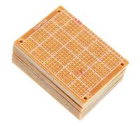 BELLIFFY Lot de 20 Cartes De Circuit Imprimé Universelles 5x7 Cm pour Soudage Électronique, Prototypage Polyvalent, Fibre De Verre Résistante, Usage Éducatif Et Professionnel, Couleur Brun Pâle