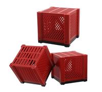 BELLIFFY Lot de 3 Bacs Filtrants Cubiques pour Aquarium et Bassin, Média Filtrant Biologique Solide, Boîte de Rangement Compacte Rouge pour Filtration de l'eau, Filtre Externe