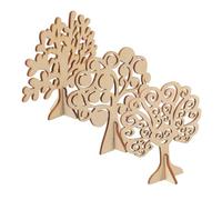 BELLIFFY Lot de 3 Décorations D'arbres en Bois Naturel 8 Cm Non Finies pour Bricolage Garçon et Filles, Peintures Diy, Support en Rondelle, Décoration Intérieure Créative Noël Fêtes