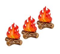 BELLIFFY Lot de 3 Modèles de Flammes Gonflables Rouges en Pvc, Accessoires de Feu de Camp Résistants à L'usure, Décoration de Camping pour Soirées, Fêtes et Randonnées Nocturnes