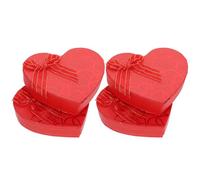 BELLIFFY Lot de 4 Boîtes Créatives de Cœur Boîte à Chocolat Rouge en Papier 10 Compartiments Petit Format Rangement Présents Saint-Valentin et Fête des Mères
