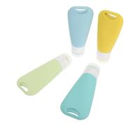 BELLIFFY Lot De 4 Bouteilles De Voyage Portables Conteneurs De Recharge Compressibles Pour Produits De Toilette Bouteilles De Voyage En Silicone Anti-fuite 90 Ml Pvc