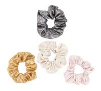 BELLIFFY Lot De 4 Élastiques À Cheveux Élégants Pour Femmes Et Filles Motif Étoile Brillante Doré/argenté/noir