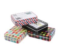 BELLIFFY Lot De 4 Mini Boîtes Rectangulaires En Fer Pour Cartes Et Bijoux, Portable, Couleurs Variées, Étui Multifonction Pour Loisirs Créatifs Et Rangement Présents