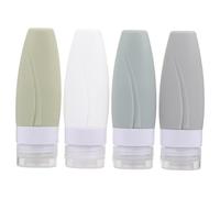 BELLIFFY Lot De 4 Mini Flacons De Voyage En Silicone Pour Crème Contenants Anti-fuites Pour Shampoing Gel Lotion Visage Crème Pour Les Mains 60 Ml