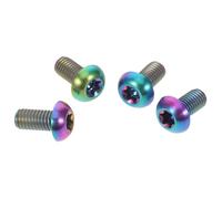 BELLIFFY Lot de 4 Vis M5X10 en Alliage de Titane Coloré Boulons Hexagonaux pour Porte-Bidon de Vélo Antirouille Fixation Solide pour Supports Gourdes et Porte-Gobelets Compatibles Vélo