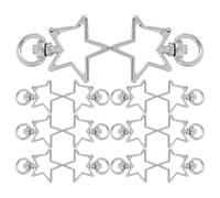 BELLIFFY Lot de 40 Mousquetons Pivotants en Métal Argenté Forme Étoile avec Porte-Clés Fermoirs pour Paquet et Bricolage Accessoires de Bijoux Pivot à 360° pour Décoration et Créations