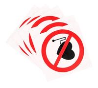 BELLIFFY Lot de 5 Autocollants d'Avertissement Interdiction Vinyle Auto-Adhésif Rond 100 MM Étanches et Résistants Panneau de Sécurité pour Milieu Industriel et Hospitalier