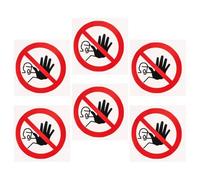 BELLIFFY Lot de 6 Autocollants d'Avertissement Adhésifs « Défense d'Entrer » Diamètre 100 MM Autocollant Panneau d'Interdiction d'Entrée pour Signalisation de Sécurité en Milieu