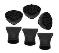 BELLIFFY Lot de 6 Embouts Universels Noirs en Plastique pour Sèche-Cheveux Diffuseurs et Concentrateurs pour Coiffage Professionnel des Frisottis et Mise Précise Accessoires Salon