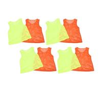 BELLIFFY Lot de 8 Chasubles D’Entraînement Garçon et Filles Taille Garçon et Filles Gilets de Sport en Maille Respirante Couleurs Fluorescentes Vert et Orange pour Football et