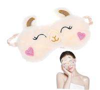 BELLIFFY Masque de Nuit Occultant Confortable Peluche Lama pour Femmes et Adultes Cache-œil Doux Anti-lumière pour Sommeil Réparateur