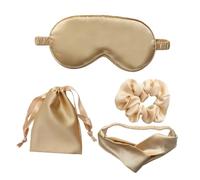 BELLIFFY Masques De Sommeil En Soie Artificielle 4 Pièces Taille Standard Fatigue Oculaire Accessoires Pratiques Pour Voyageurs Élastiques à Cheveux Et Bandeau De Rangement