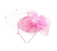 BELLIFFY Mesh Head Flower Fascinator Clip Wedding Fascinator Hat Flower Fascinator Bridal Fascinator Wedding Headwear Fascinator Veil Hat Fascinator Headband Banquet Hat Plume