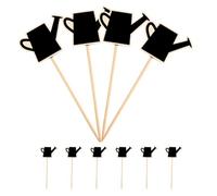 BELLIFFY Mini Ardoises 10pcs en Bois Unique Forme D'arrosoir, Panneaux de Buffet et Bâtons de Signalisation pour Fournitures de Restauration