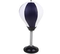 BELLIFFY Mini Balle de Boxe à Ventouse Bleu et Blanc pour Bureau Balle de Boxe Verticale Anti-Stress Pompe à Air Rouge Entraînement Coordination Œil-Main et Soulagement du Stress